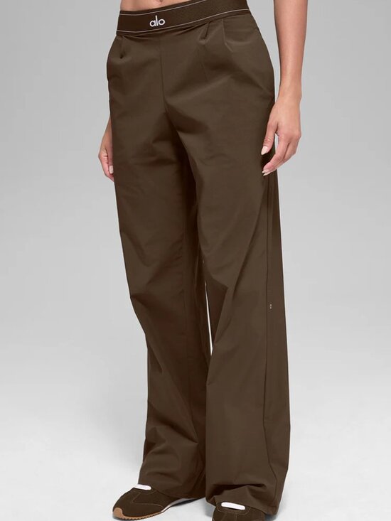 ALO Yoga Pants - NWT Alo Yoga Espresso High Rise Wide Leg Suit Up Pants 🤎Athleisure (30" Inseam)